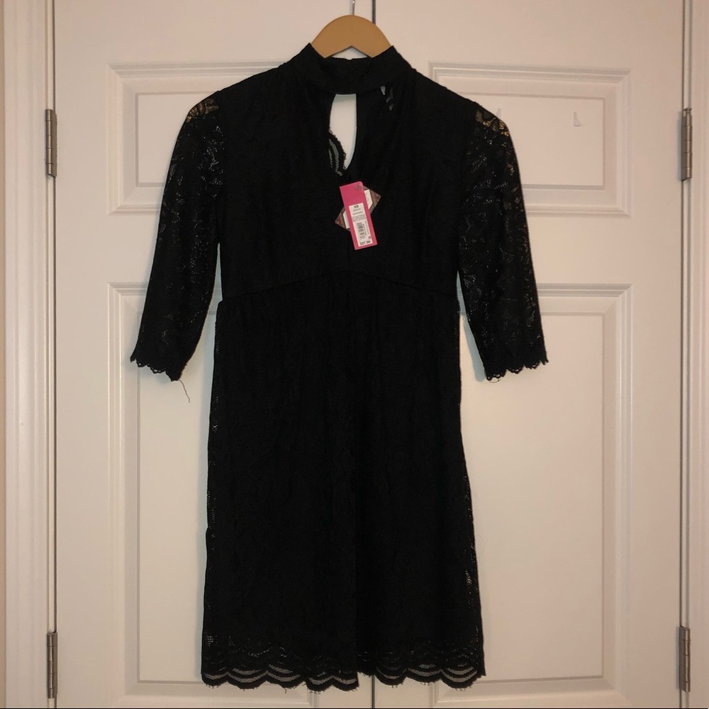 High neck lace dress